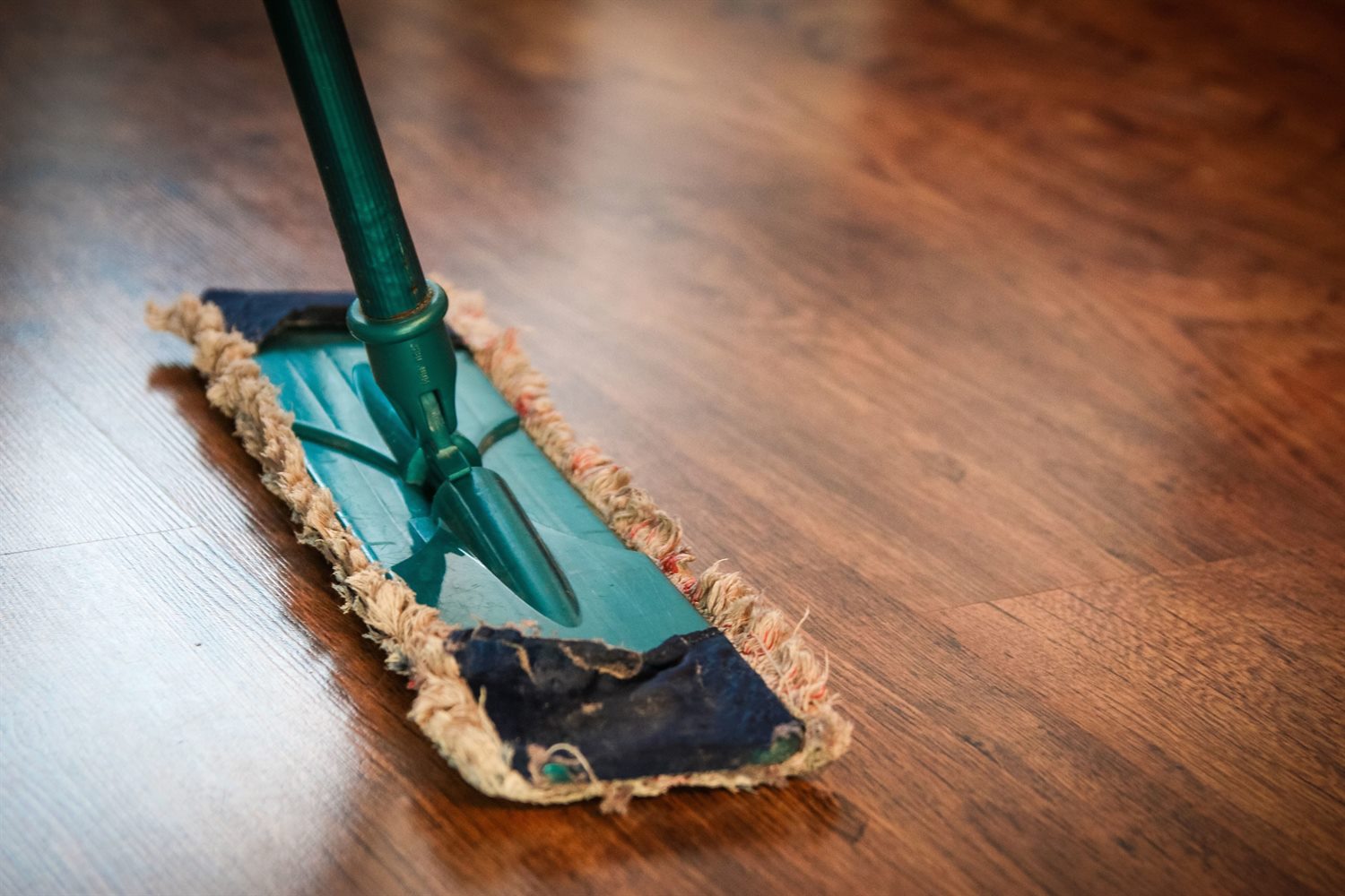 Floor care detail with mop